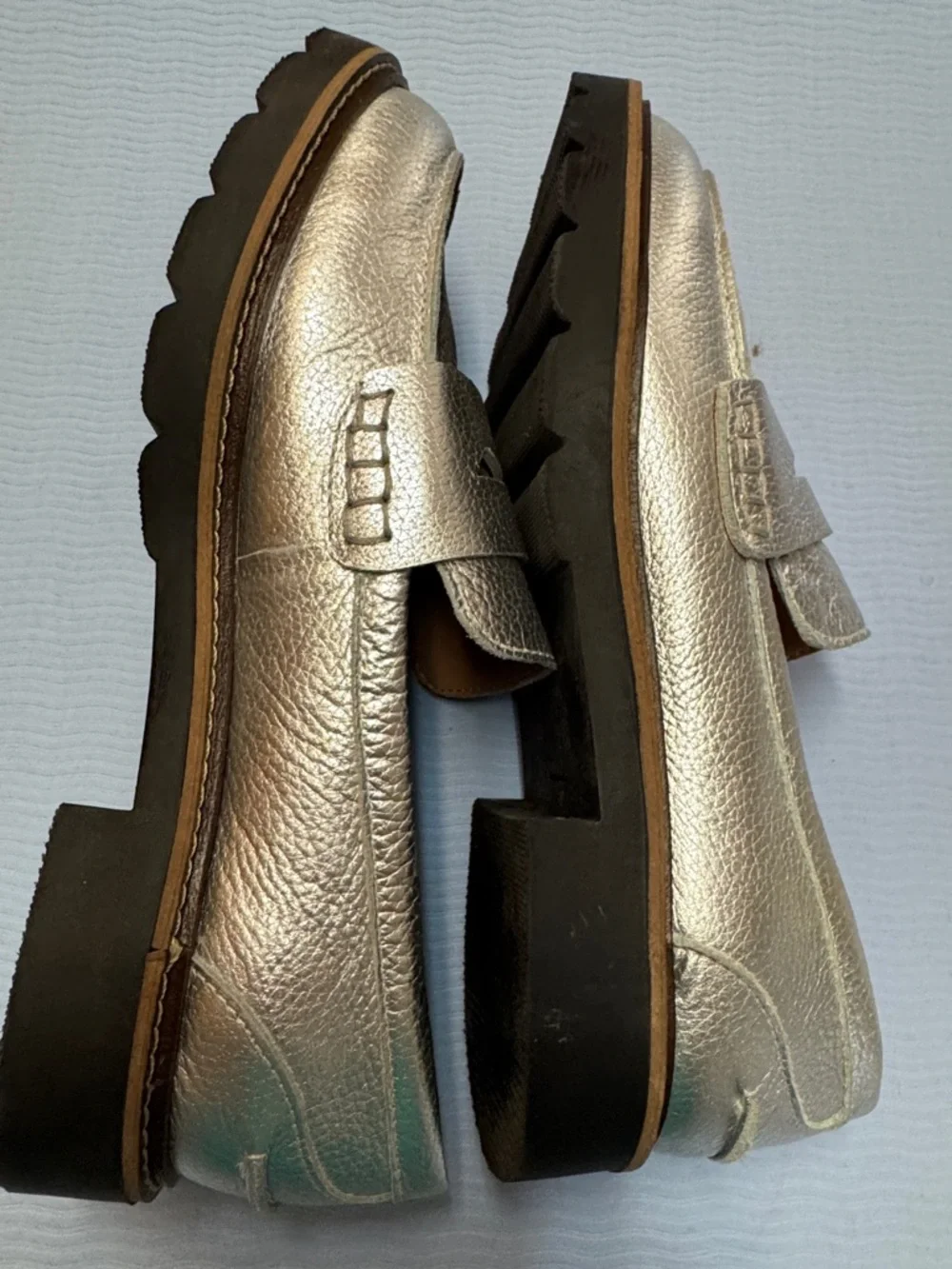 Blondo Metallic Gold Slip-On Loafers - Picture 3 of 7